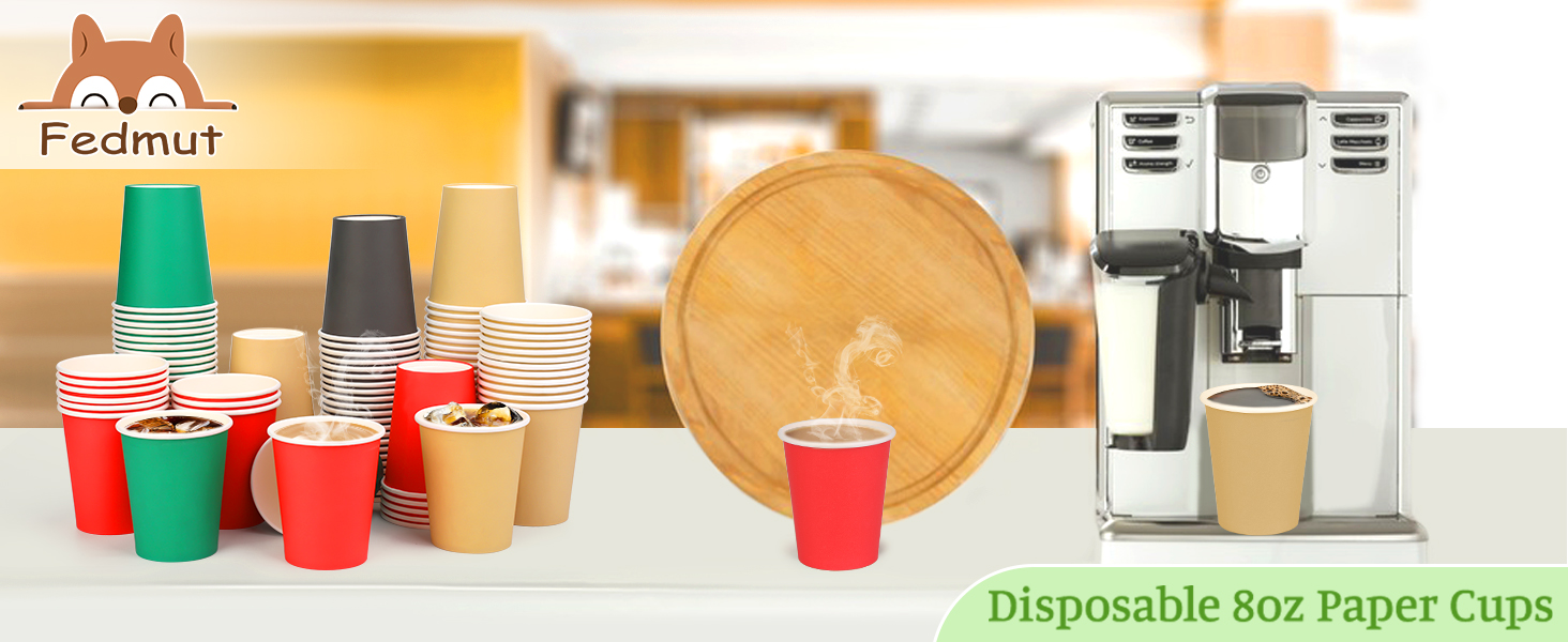 Fedmut 8OZ Paper Cups Disposable Party Cups