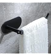 SUNTECH Hand Towel Holder - Black Towel Ring for Bathroom, Adhesive Towel Bar for Organizing Towe...