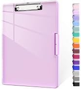 Piasoenc Clipboard with Storage, 8.5x11" Clip Boards with 2 Storage Case and A4 Paper Folder, Cle...