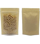 50 Pcs Clear Fornt Brown Kraft Paper for Zip Plastic Package Lock Bag Doypack Stand Up Pouch Zipp...