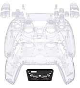 eXtremeRate Full Set Shell with Buttons Touchpad Cover, Clear Custom Replacement Decorative Trim ...