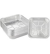 Waytiffer 10pack- 8 x 8 Aluminum foil Pans Disposable Heavy Duty Square baking Cake Pan, Cooking ...