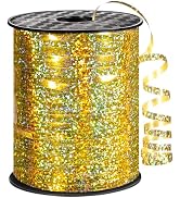 Gold Curling Ribbon 600 Yards 1/5 Inch Balloon String Ribbon Metallic Ribbons for Gift Wrapping A...