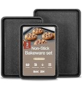 BAKKEN Kitchen Baking Pans - Small, Medium, and Large Cookie Pan (13.58×9.65, 15.75×11, 17.91×12....