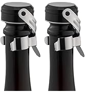 WOTOR Champagne&Wine Bottle Stoppers Stainless Steel with Food Grade Silicone, Leak Proof Keep Fr...