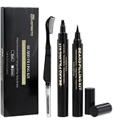 3 PCS Beard Pen Filler for Men - Black 4 Tip Pen for Natural Looking Appearance - 2 Fillers & 1 D...