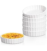 Ramekins 8 oz-Delling Creme Brulee Ramekins, Round Fluted Quiche Dishes Tart Pan, Oven Safe Ramek...