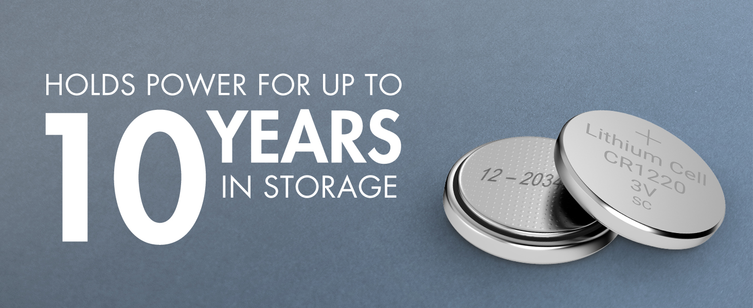 Hold power for up to 10 years in proper storage