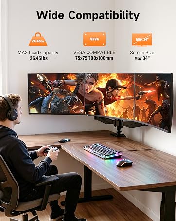 triple monitor mount