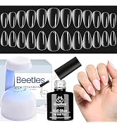 Beetles Gel Nail Kit Almond-500Pcs Gel Nail Kit Easy Nail Extension Set Short Almond Shape 5 In 1...