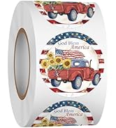 Louise Maelys 500 Pcs God Bless America Stickers Roll, 1.5 Inch 4th of July Memorial Day Car Stic...