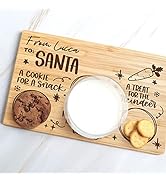 MIA·MIA Custom wooden christmas cookies and milk for Santa tray, personalized treats serving boar...