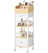 HOOBRO Makeup Organizer Cart with Fabric Drawers, Mobile Makeup Storage with Swivel Casters and L...