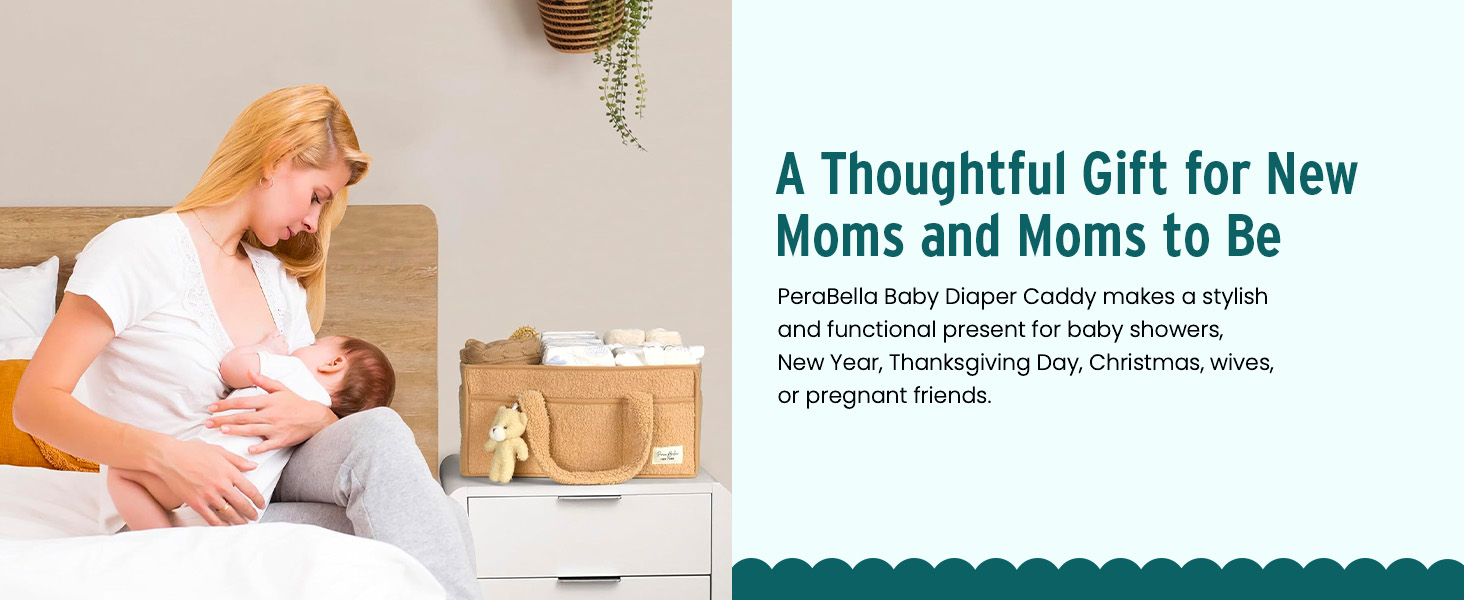 SPN-SELR PeraBella Baby Diaper Caddy Organizer for Changing Table, Baby Storage Basket for Diapers