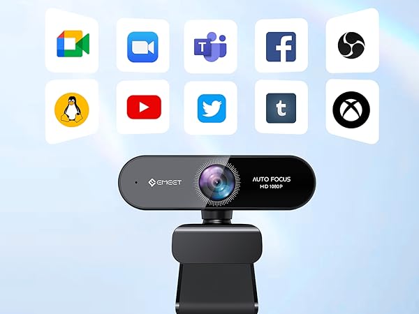 EMEET NOVA 1080P Webcam with Microphone