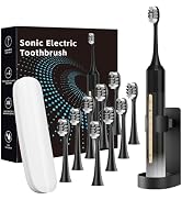 Sonic Electric Toothbrush with 10 Brush Heads for Adults and Children, Up to 30 Days on a Single ...