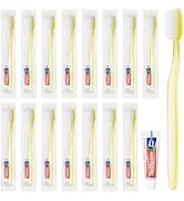 Disposable Toothbrush with Toothpaste Set Bulk, Individually Wrapped Soft Bristles Travel Size Me...