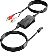 AUTOUTLET 192kHz DAC Digital to Analog Audio Converter 7ft/2.1m Digital Audio Optical to RCA Male...