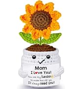 Gifts for Mom from Daughter Son, Mothers Day Easter Gifts for Mom, Handmade Crochet Sunflower Dol...