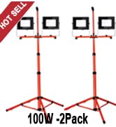 LEDMO Work Light 10000LM 5000K led Work Light with 76.8in Adjustable Metal telescoping Tripod Sta...