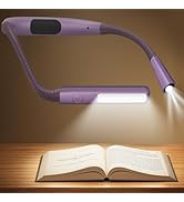 Glocusent Neck Light, 100Hrs Long Lasting Rechargeable Book Light, 5 Colors & Stepless Dimming Re...