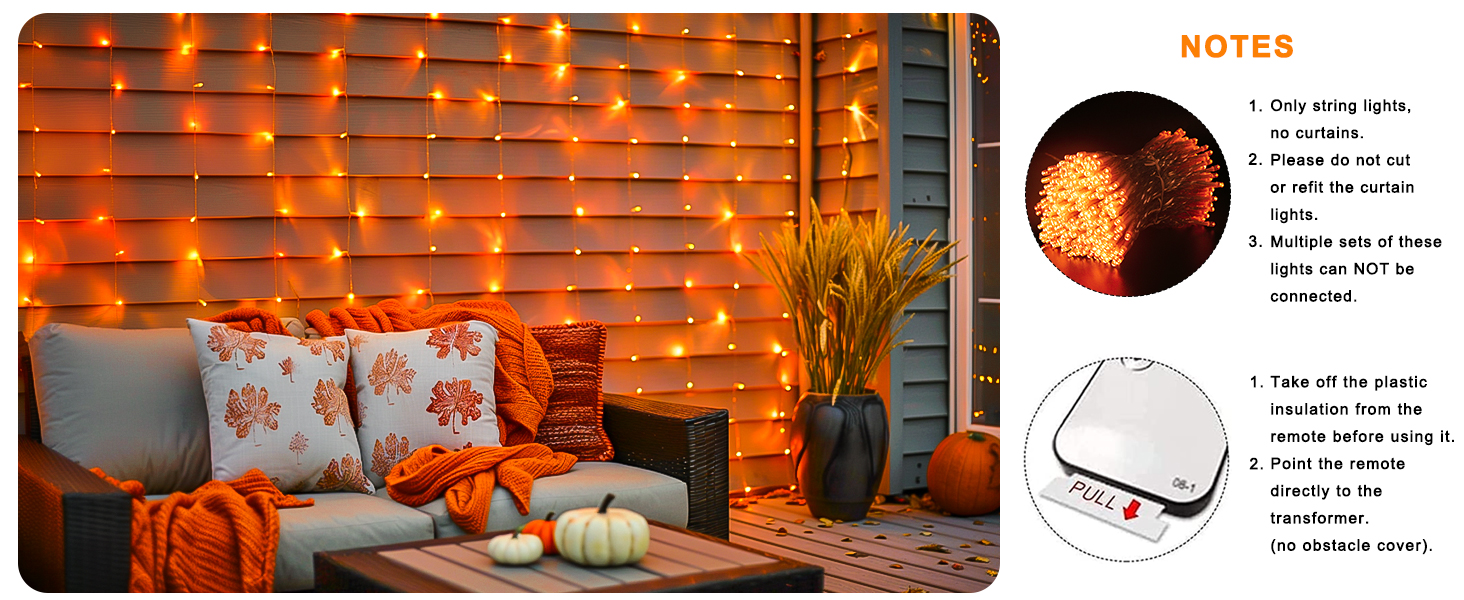 orange Halloween lights