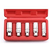 MIXPOWER 3/8-Inch Drive Spark Plug Socket Set, SAE & Metric, CR-V Steel Mirror finish, 6-Point, 5...