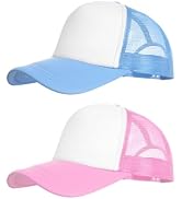 Haakong 2 Pack Trucker Hat Bulk Mesh Cap for Women Men Adjustable Blank Hats for DIY Sports Outdoor