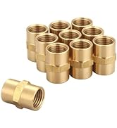 T TANYA HARDWARE Pipe Fitting and Air Hose Fitings, Hex Nipple Coupling Set - 1/4-Inch NPT x 1/4-...