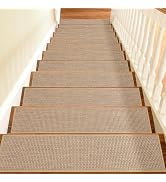 Linen Stair Treads for Wooden Steps Indoor, 1 Pack, 30"X8", Peel and Stick Carpet for Stairs, Dec...