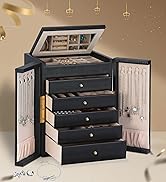 Dajasan Large Jewelry Organizer Box with 5 Drawers, Jewelry Box for Women, 6-Tier Jewelry Storage...