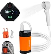 Ann Katy Portable Camping Shower Outdoor Camp Shower Pump,Upgrade Rechargeable Electric Shower Pu...
