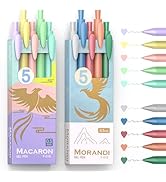 DRPHKTT Retractable Colored Gel Pens 0.5MM Fine Point, 10 Pastel Assorted Color Ink Pen Set, Cute...