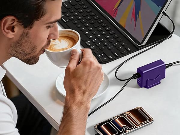 multi device charging station with 5ft extension cord ideal for home