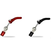 2Pcs Bike Black and Red Each Seat Clamp Bicycle Seat Quick Release Clip Bar Bike Seat Clamp Bolt ...