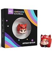 CyberPrism Chromatic Custom Resin Artisan Keycap ESC, Crimson Hood Backlit Mechanical Keyboard Ac...