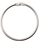 SlipX Solutions Brushed Nickel Simple Slide Shower Curtain Rings Provide Effortless Gliding on St...