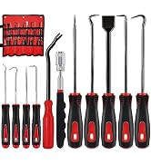 KEZE 11Pcs Carbon Steel Precision Pick & Hook Set with Scraper and Magnetic Telescoping Tool Kit ...