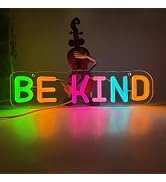 Be Kind Neon Sign for Wall Decor, Letters Rainbow Led Neon Sign for Kids, Students,Women and Teac...
