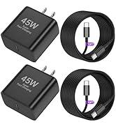 QOQHO 45W Super Fast Charger 2Pack for Samsung Galaxy S26 Ultra/S25, PPS PD 3.0 USB C Wall Charge...