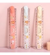 DPWOUM Cute Cartoon Animal Print Plastic Ruler, Kids School Bookmark, Farmhouse Teacher Prize, Ju...