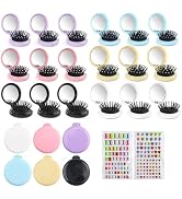 Lilingsty 6 Colors Foldable Mirror Hairbrush, 2 in 1 Compact Pocket Mirror Comb in Bulk, with DIY...