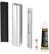 3" Chrome Frameless Shower Door Handle with Metal Strike, U Channel Door Frame with Clear Polycar...