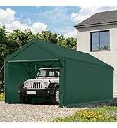 Carport, 10x20ft Heavy Duty Car Port, Portable Garage with Removable Sidewalls & Doors, Carports ...