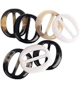 Sluswallow 6 Pcs 5CM Fashion Resin T Shirt Clips Simple Tee Shirt Rings Clasps Elegant Scarf Buck...