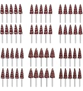 SUNJOYCO 60 PCS Abrasive Flap Wheel Sander, 1/8" Round Shank Cone Shape Abrasive Sandpaper Grindi...
