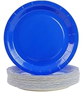 PUEVENYI 50PCS Blue Paper Plates - 7Inch Blue Dessert Plate for Cake Salad Fruit Pizza,Disposable...