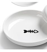 WROSWT No Spill Cat Bowls,Cat Food Bowl,Anti Whisker Fatigue Healthy Ceramic Cats Dishes Set for ...
