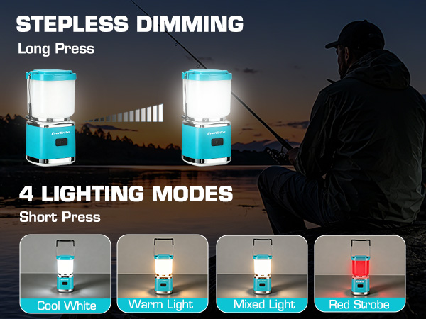 Four lighting modes and stepless dimming