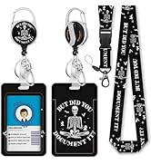 Giancomics Skeleton Skull Lanyards for Id Badges, Cute Funny ID Badge Holder with Lanyard Badge R...